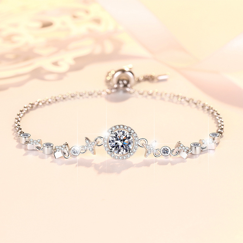 1CT Moissanite Halo Design Bracelet C2024070001 