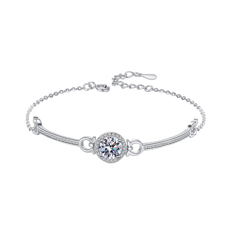 1CT Moissanite Halo Design Bracelet C2024070002