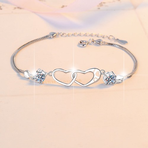 "Heart in Heart" Moissanite Design Bracelet C2024070006 