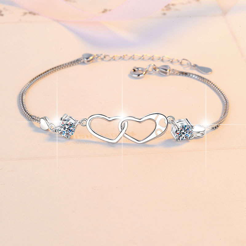 "Heart in Heart" Moissanite Design Bracelet C2024070006 