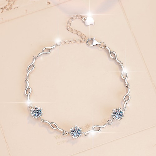 Moissanite "Wave" Chain Design Bracelet C2024070008 
