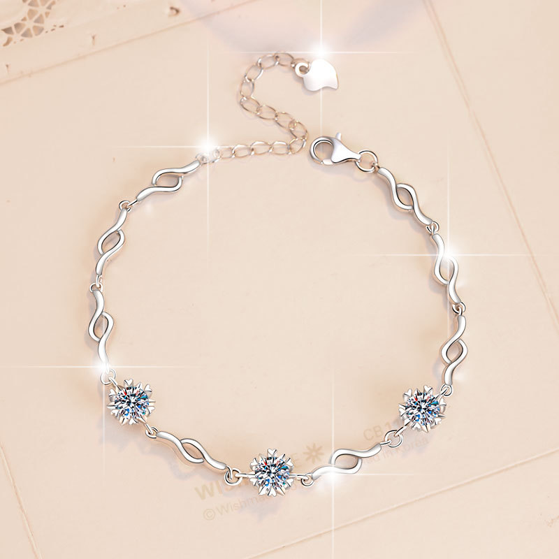 Moissanite "Wave" Chain Design Bracelet C2024070008 