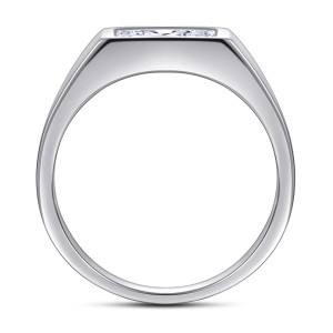 1CT Princess Cut Sterling Silver Men's Rings C2024050001