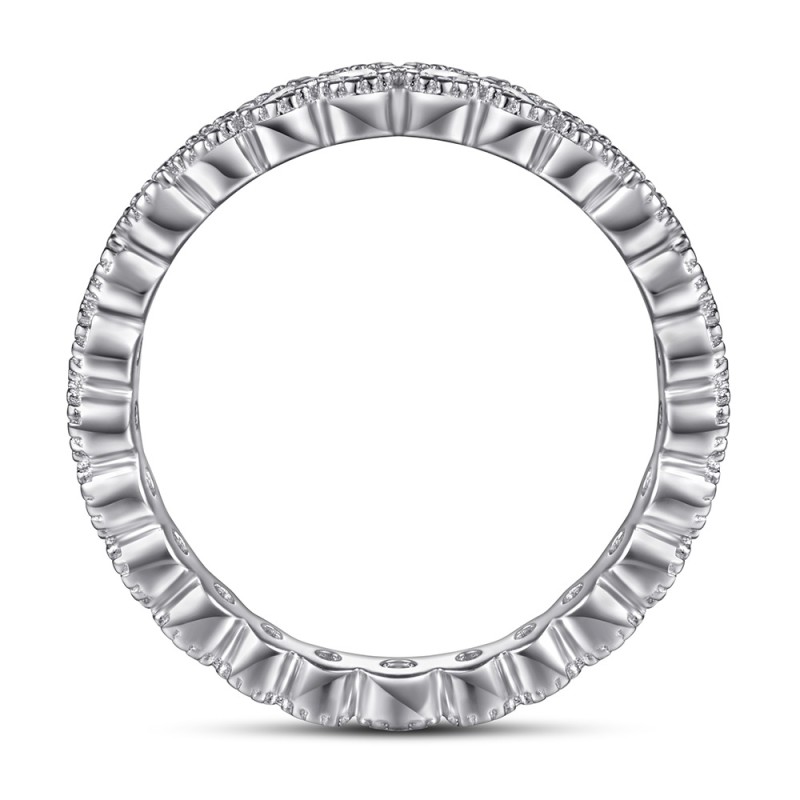 Eternity Band Round Cut 925 Sterling Silver Promise Rings C2024030001 