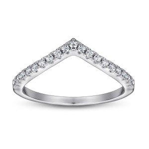 Half Eternity Band  V shape 925 Sterling Silver Promise Rings C2024030003