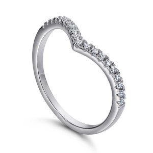 Half Eternity Band  V shape 925 Sterling Silver Promise Rings C2024030003