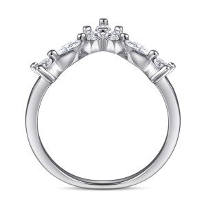 Half Eternity Band Crown 925 Sterling Silver Promise Rings C2024030005