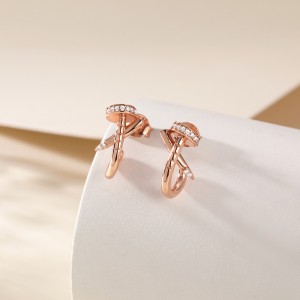 Rose Gold Sterling Silver Stud Earrings C2024060001