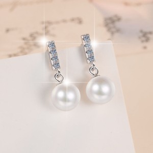 Charmorah Pearl Design Sterling Silver Jacket Earrings C2024060015