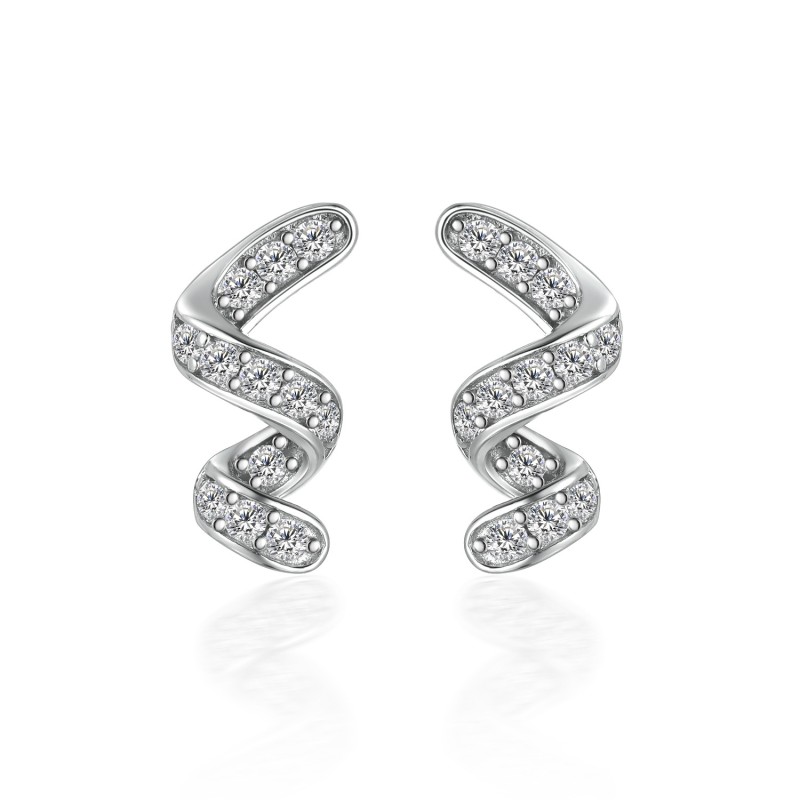 Spiral Sterling Silver Stud Earrings C2024060003