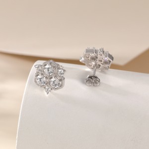 Honeycomb Sterling Silver Stud Earrings C2024060005