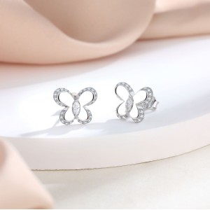 Butterfly Sterling Silver Stud Earrings C2024060006