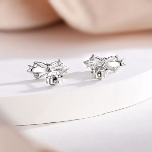 Bowknot Sterling Silver Stud Earrings C2024060007