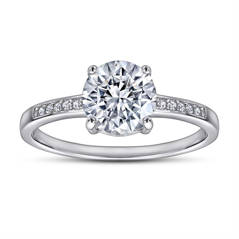 2.0 CT Classic Round Cut 925 Sterling Silver Engagement Ring C2024020006 