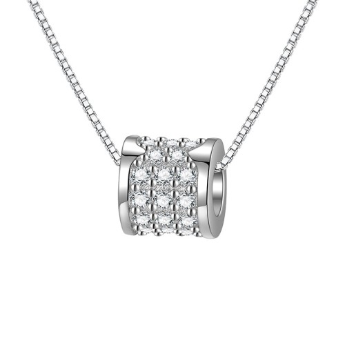 Bead Pendant Design Moissanite Sterling Silver Classic Necklace C2024080009